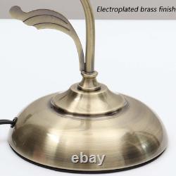 L10922 Tiffany Style Stained Glass Flower Petal Table Lamp with Brass Base for H