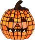 L10927 Carved Pumpkin Tiffany Style Stained Glass Accent Table Lamp For Hallowee