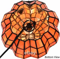 L10927 Carved Pumpkin Tiffany Style Stained Glass Accent Table Lamp for Hallowee