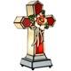 L10935 Rose Cross Tiffany Style Stained Glass Accent Table Lamp Night Light F