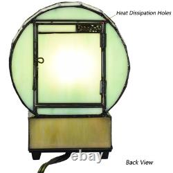 L10970 Cat and Mouse Tiffany Style Stained Glass Desk Clock Table Lamp for Ho