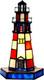 L11005 Lighthouse Tiffany Style Stained Glass Accent Table Lamp Night Light For