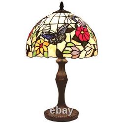 L11407 Butterfly Tiffany Style Stained Glass Table Lamp Night Light with 12 i