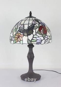 L11407 Butterfly Tiffany Style Stained Glass Table Lamp Night Light with 12 i