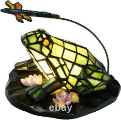 L12014 Frog Table Lamp Tiffany Style Stained Glass Accent Night Light for Home D