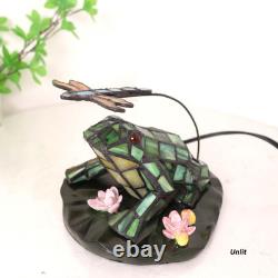 L12014 Frog Table Lamp Tiffany Style Stained Glass Accent Night Light for Home D