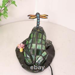 L12014 Frog Table Lamp Tiffany Style Stained Glass Accent Night Light for Home D