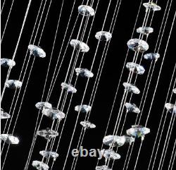LED Crystal Chandelier Rain Drop Ceiling Lamp Lighting Pendant Light Fixtures