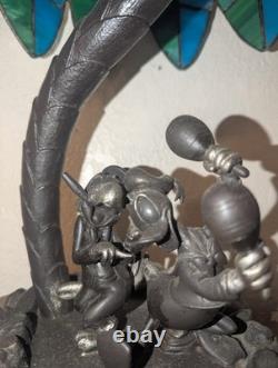 LIMITED EDITION 1500 RARE Donald Duck/Jose Carioca Tiffany Stained Glass Lamp