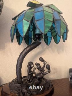LIMITED EDITION 1500 RARE Donald Duck/Jose Carioca Tiffany Stained Glass Lamp