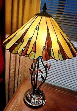 LOVELY! STAINED GLASS DALE TIFFANY LAMP-RIPLEY (ie stained glass window panel)