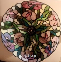 LOVELY! VINTAGE Tiffany Floral Leaded Stained Glass Lamp EXC COND
