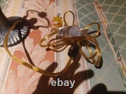 LOVELY! VINTAGE Tiffany Floral Leaded Stained Glass Lamp EXC COND