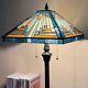 Lamp Floor Tiffany Mission Style Stained Glass Vintage Light Antique(amber Blue)