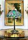 Lamp Large Tiffany Style Stained Glass On Metal Vintage Table / Desk Lighting