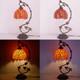 Lamp Red Wisteria Stained Glass Table Lamp, Metal Leaf Base 8x10x21 Inches