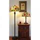 (lamp Set) Tiffany Style Stained Glass Table Lamp And Floor Lamp Accent Reading