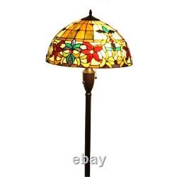 Lamp Set Tiffany Style Stained Glass Table Lamp and Floor Lamp Accent Reading