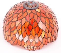Lamp Stained Glass Table Lamp Red Wisteria Style Desk Bedside Reading Light