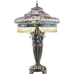 Lamp Tiffany Style Cabochon Glamorous Glass Stained Table Accent Light Colorful