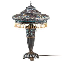 Lamp Tiffany Style Cabochon Glamorous Glass Stained Table Accent Light Colorful