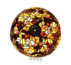 Lamp Tiffany Style Glass Stained Shade Table Tree Trunk Desk Bed Room Side Brown