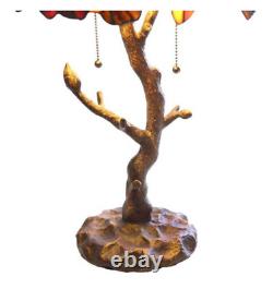 Lamp Tiffany Style Glass Stained Shade Table Tree Trunk Desk Bed Room Side Brown