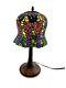 Lamp Tiffany Style With Stained Glass Shade On Metal Base Vintage Lighting Decor