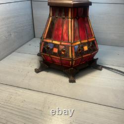 Lamp Tiffany Victorian Style Table Stained Glass Vintage Shade Light Desk 23