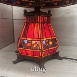 Lamp Tiffany Victorian Style Table Stained Glass Vintage Shade Light Desk 23