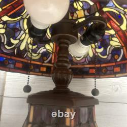 Lamp Tiffany Victorian Style Table Stained Glass Vintage Shade Light Desk 23