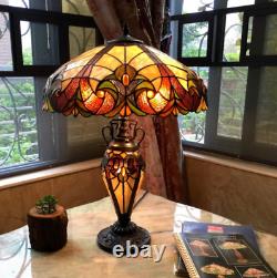 Lamp Tiffany Victorian Style Table Stained Glass Vintage Shade Light Desk Accent