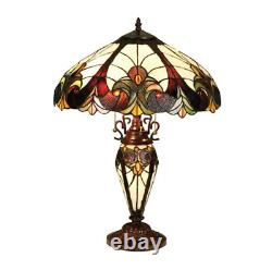 Lamp Tiffany Victorian Style Table Stained Glass Vintage Shade Light Desk Accent