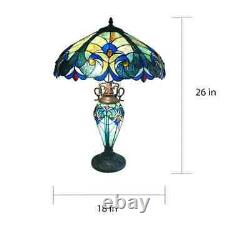 Lamp Tiffany Victorian Style Table Stained Glass Vintage Shade Light Desk Accent