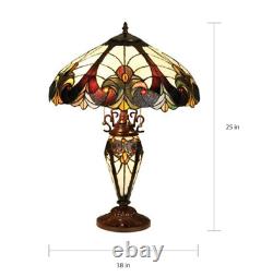 Lamp Tiffany Victorian Style Table Stained Glass Vintage Shade Light Desk Accent