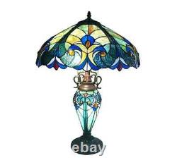 Lamp Tiffany Victorian Style Table Stained Glass Vintage Shade Light Desk Accent