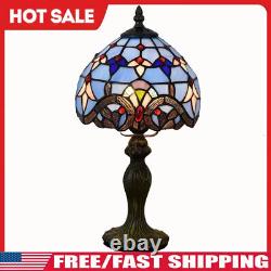 Lamp Tiffany Victorian Style Table Stained Glass Vintage Shade Light Desk Blue