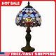 Lamp Tiffany Victorian Style Table Stained Glass Vintage Shade Light Desk Blue