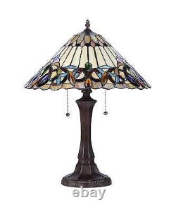 Lamp Tiffany Victorian Style Table Stained Glass Vintage Shade Light Desk Yellow