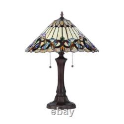 Lamp Tiffany Victorian Style Table Stained Glass Vintage Shade Light Desk Yellow