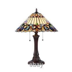 Lamp Tiffany Victorian Style Table Stained Glass Vintage Shade Light Desk Yellow