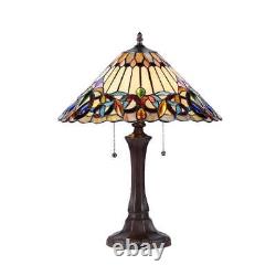 Lamp Tiffany Victorian Style Table Stained Glass Vintage Shade Light Desk Yellow