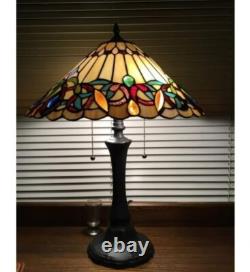 Lamp Tiffany Victorian Style Table Stained Glass Vintage Shade Light Desk Yellow