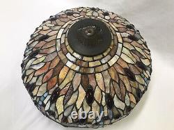 Large 17 Vtg Tiffany Style Dragonfly Stained Glass Lamp Shade Jeweled Red Blue