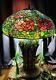 Large 34 X 24 Zinnia & Flowers Stained Glass Tiffany Lamp, Quality Reproduction