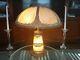 Large Antique Empire Slag Glass Lamp Shade & Lighted Lit Base Vg Condition