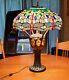 Large Meyda Custom Stained Glass Tiffany Table Lamp 37946 Hanging Head Dragonfly