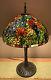 Large Spectacular Stained Glass Floral Tiffany Style Lamp