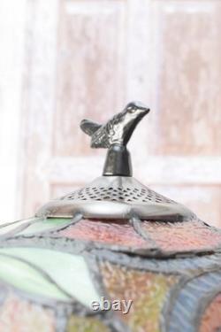 Large Tiffany Style Grape Tree Table Lamp Stained Glass Art Nouveau Lamp Birds