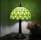 Large Tiffany Style Green Stained Glass Table Lamp Vintage Home Decor Light